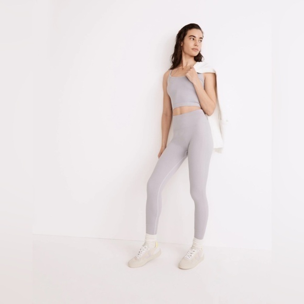 Madewell MWL Faded Lavender Seamless Ribbed High Waisted 7/8 Leggings Women’s XS